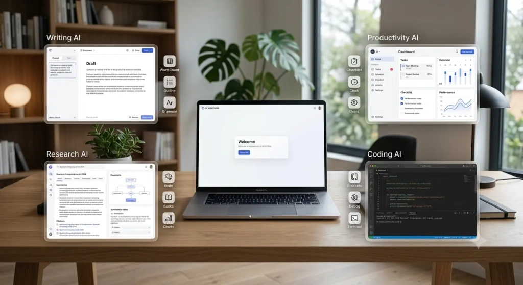 AI assistants for writing, research, and coding