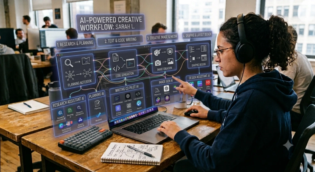 AI workflow for research writing images and design