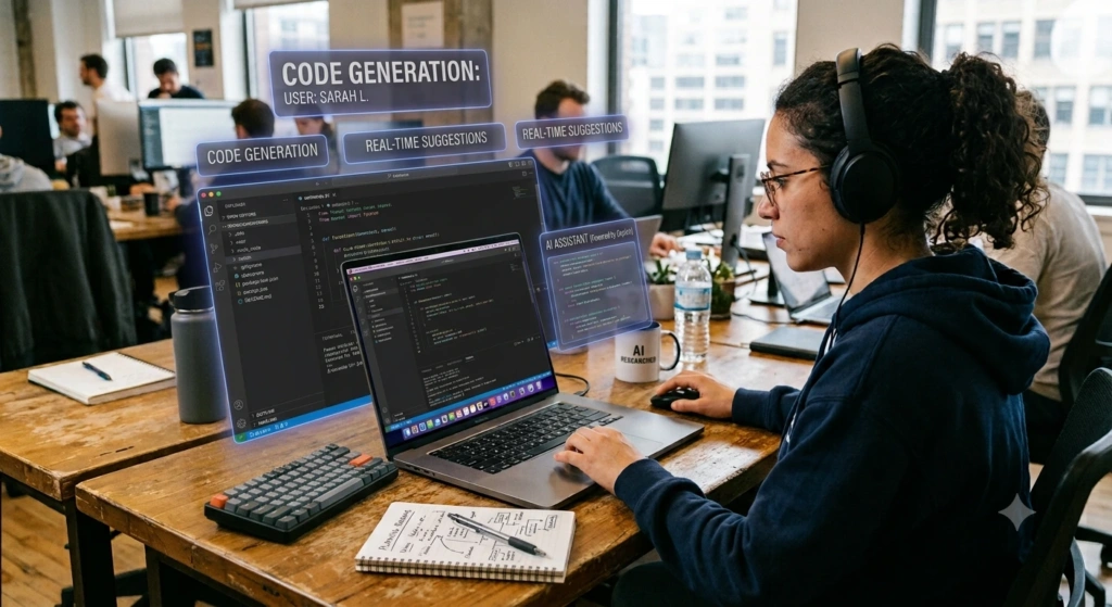 AI coding assistant helping a developer