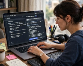 Developer using AI tools for programming