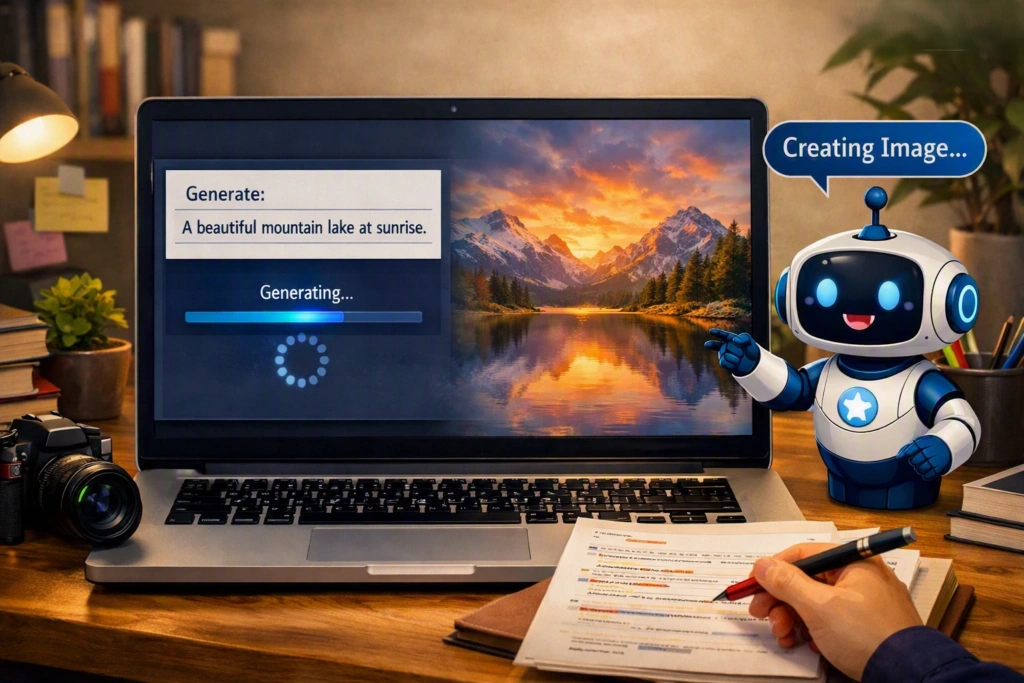 Google Gemini AI image generator creating a landscape