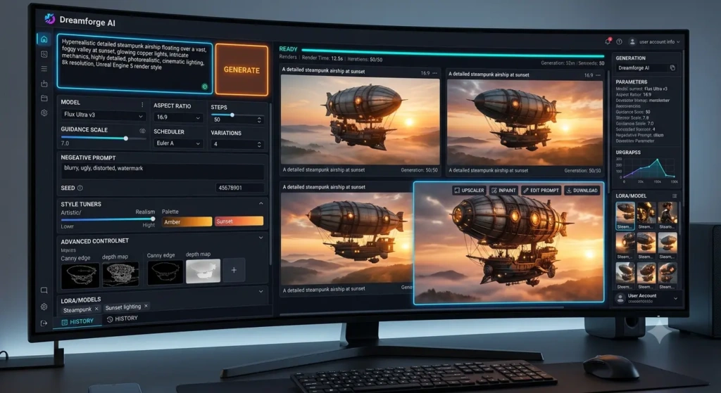 Stable Diffusion free AI image generator with customizable settings