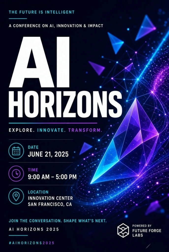 Ideogram free AI image generator creating a text-based poster
