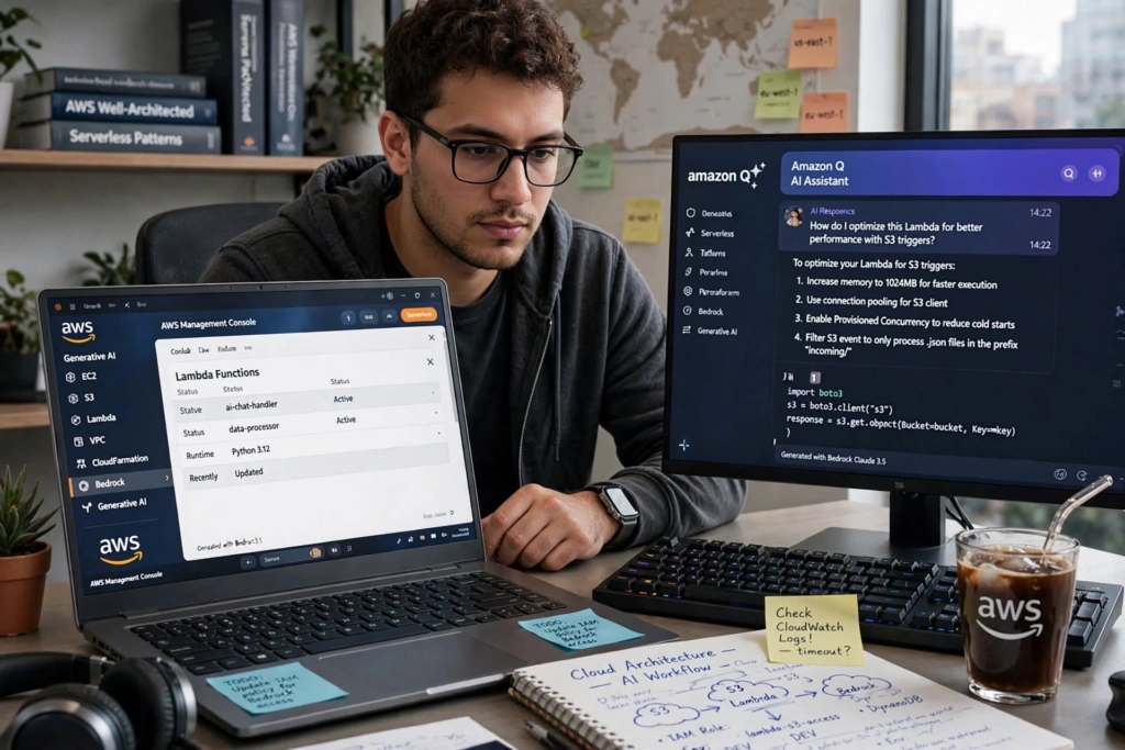 developer using AI for cloud development