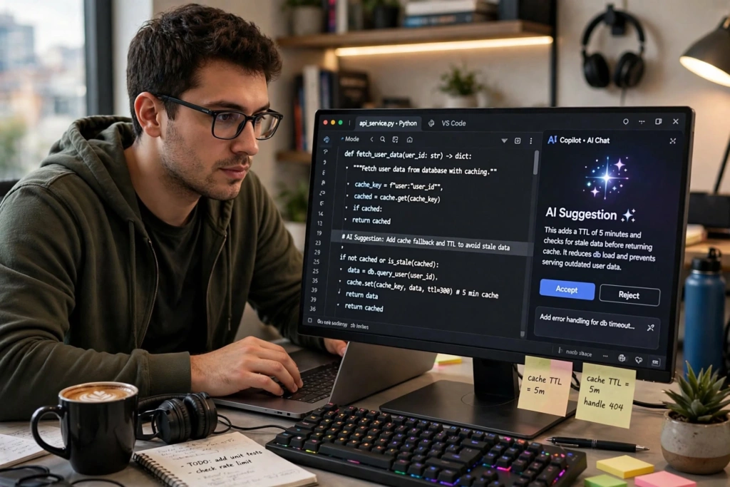 AI code suggestions in a development environment